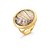 Anel cor de banho de ouro 18k pedra natural abalone com cristal óptico facetado - Imagem 1