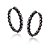 Brinco em cor de banho de ródio negro argola zircônias e cristais - Imagem 1