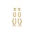 Brinco em cor de banho de ouro 18k trio argolas zircônias - Imagem 1