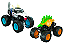 2 CARRINHOS RODA LIVRE MONSTER TRUCK FURIOUS MACHINES MUTT E STEGO - Imagem 2