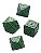 KIT 7 DADOS PARA RPG VERDE COM ENTALHE PRETO - Imagem 2