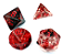 KIT 7 DADOS PARA RPG TRANSLUCIDO COM DETALHES EM VERMELHO - Imagem 4