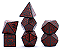 KIT 7 DADOS PARA RPG PRETO COM DESENHO VERMELHO - Imagem 1