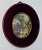 Antiga Pintura Miniatura Romântica, Casal, com Vidro Bombê Oval - Imagem 2