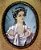 Antiga Pintura Dama Em Miniatura Vidro Bombê Oval - Imagem 2
