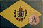 Brasil Império - Bandeira do Brasil com Brasão da Família Imperial - Cartão Postal Antigo, Original da época - Imagem 1