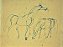 Lívio Abramo - Desenho a Nanquim Azul Ultramar, Cavalos - Assinado, Local Assunção e Datado 1966 - Imagem 1