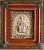 Arte Sacra - Antigo Ícone Religioso, em Metal Prateado com Relevos, Emoldurado - Imagem 1