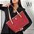 Bolsa Shopping Bag Grande Bicolor 46139 - Vermelho - Coleção WJ Inverno 2025 - Imagem 1