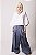 Calça Maxi Pantalona Pregas Marinho - Imagem 4