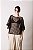 Blusa Pashmi Tela Quadriculada Preta - Imagem 1