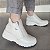 - Bota Lanin Napa Off White Peluciada Com Lã Pelinhos Tênis - Imagem 1