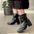 Bota Feminina Slouch Juli Salto Bloco Cano Médio Enrugada - Imagem 16