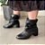 Bota Feminina Slouch Juli Salto Bloco Cano Médio Enrugada - Imagem 20
