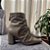 Bota Feminina Ronda Slouch Couro Bico Fino Salto Alto Bloco - Imagem 6