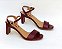 Sandália LINY , salto  8 cmts, couro vinho - Imagem 2