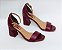 Sandália MARIANA, salto bloco  8 cmts, couro vinho - Imagem 2