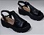 sandália plataforma couro preto - Imagem 1
