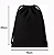 Saquinho Ecobag Tecido 100% algodão Preto Medida 15 largura x 20 Altura Cordão Duplo Liso Sem Estampa - Imagem 3