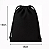 Saquinho Ecobag Tecido 100% algodão Preto Medida 18 largura x 18 Altura Cordão Duplo Liso Sem Estampa - Imagem 3