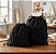 Saquinho Ecobag Tecido 100% algodão Preto Medida 18 largura x 18 Altura Cordão Duplo Liso Sem Estampa - Imagem 1