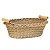 Cesta De Pão Oval Jurerê Caramelo - Vime Sintético C/Alça de Bambu P - Imagem 1