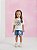 Short Jeans Infantil Bordado Anime - Imagem 1