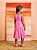 Vestido Infantil Chiffon Poa Rosa Momi - Imagem 1