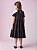 Vestido Infantil Com Laco Preto Anime - Imagem 1