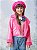 Jaqueta Infantil Couro Rosa Anime - Imagem 3