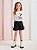 Shorts Infantil Sarja Faixa Preto Momi - Imagem 1