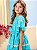Vestido Infantil De Laise Azul Turquesa Anime - Imagem 3
