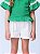 Shorts De Sarja Com Strass Off White Momi - Imagem 1