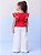 Blusa Infantil Com Babados Vermelho Momi - Imagem 3