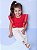 Blusa Infantil Com Babados Vermelho Momi - Imagem 1