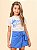 Shorts Saia Infantil Laco Azul Realeza Anime - Imagem 1