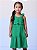 Vestido Infantil Babado Strass Verde Puro Momi - Imagem 1