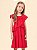 Vestido Babado Infantil Vermelho Preppy Anime - Imagem 1