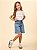 Blusa Infantil Com Babado Strass Perola Anime - Imagem 2