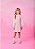 Vestido Infantil De Tweed Com Gola Rosa - Imagem 3