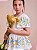 Vestido Infantil Bordado Abacaxi Anime - Imagem 2