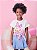 Shorts Saia Infantil Jeans Denin Pregas Momi - Imagem 2