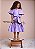Vestido Infantil Com Laco Lilas Alfazema Anime - Imagem 3