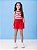 Shorts De Moletom Infantil Vermelho Preppy Momi - Imagem 1