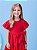 Vestido Infantil Laise Manga Balone Vermelho Momi - Imagem 3