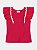Blusa Canelada Infantil Babado Vermelho Momi - Imagem 1