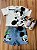 Shorts Jeans Infantil Minnie E Mickey Anime - Imagem 1
