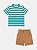 Conjunto Infantil Camiseta Listrada Verde Bimbi - Imagem 3