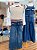 Calca Jeans Flair Tricot Bolsos Anime - Imagem 2