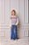 Calca Jeans Flair Tricot Bolsos Anime - Imagem 3
